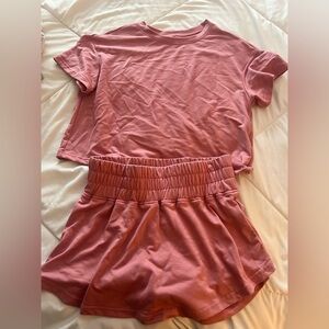 Pink skirt matching set